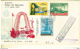 SAN MARINO - XXXVI FIERA DI MILANO - FDC ANNO 1958 - FDC