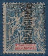 Colonies Françaises Nouvelle Caledonie N°62 25c Bleu Oblitéré Griffe Linéaire Paquebot US BIRMINGHAM RRR - Oblitérés