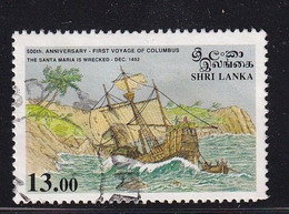 Sri Lanka 1992, Ship, Columbus, Minr 1014 Vfu. - Sri Lanka (Ceylon) (1948-...)