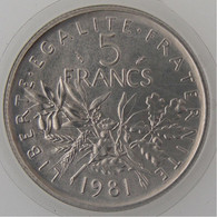 France, 5 Francs 1981 FDC, KM#926a.1 - J. 5 Francs