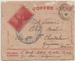 4912 Franchise Militaire WW1 Gare De Rassemblement AVIGNON Pour GRIGNAN BOREL JOFFRE J'OFFRE LA VICTOIRE 1916 - Guerre De 1914-18