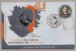 India 2021 *** Saluting Corona Warriors , Mahatma Gandhi ,Coronavirus COVID-19 Virus Cover (**) Rare Limited Edition - Cartas & Documentos