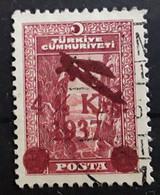 TURQUIE TURKEY TURKIYE 1938 AIRMAIL Poste Aérienne Yvert 6, Surchargé 4 1/2 K Sur 7 1/2 K Brun Carmine  Obl TB - Luchtpost