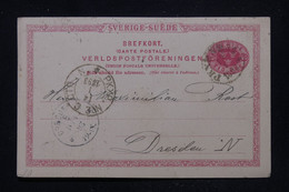 SUÈDE - Entier Postal De Stockholm Pour L 'Allemagne En 1893 - L 113859 - Postwaardestukken