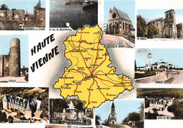 HAUTE-VIENNE  -  Carte Géographique - Oradour, St-Junien, St-Yrieix, Limoges, Bellac, Aixe, Chalus............ - Altri & Non Classificati