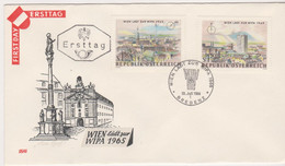 FDC 1964 - Mi Mi 1166+1167 (12) : Internationale Briefmarkenausstellung WIPA 1965 , ST Bregenz - FDC