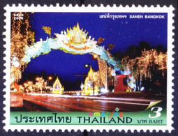 Thailand 2008 MNH, Ratchadamnoen Avenue At Night, Architecture - Buddhism