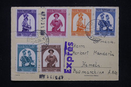 VATICAN - Carte Postale En Exprès Pour L 'Allemagne En 1956, Affranchissement Gardes Suisses - L 113871 - Lettres & Documents