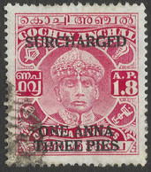 Cochin(India). 1942-44 Surcharges. 1a3p On 1a8p Used. SG 78 - Cochin