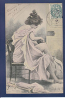 Cpa Boutet Henri Déshabillé Série Le Bain érotisme Art Nouveau Circulé Femme Woman éros - Boutet