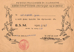 VP19.023 - MILITARIA -  1957 / 58 - Brevet D'Aptitude Physique Au Combat Concernant Le Soldat J.MARRE - Documenti