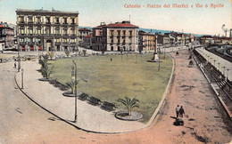 013532 "CATANIA - PIAZZA DEI MARTIRI E VIA 6 APRILE" ANIMATA.  CART  SPED 1912 - Catania