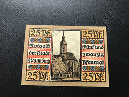 Notgeld - Billet Necéssité Allemagne - 25 Pfennig - Naumburg  - 1920 - Ohne Zuordnung