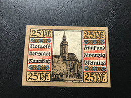 Notgeld - Billet Necéssité Allemagne - 25 Pfennig - Naumburg  - 1920 - Zonder Classificatie