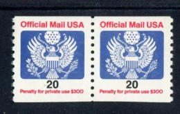 200908373  1988(XX) SCOTT O138B  POSTFRIS MINT NEVER HINGED PAIR PAAR EAGLE SHIELD BIRD OFFICIAL MAIL - Servizio