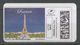 France - Frankreich Timbre Personnalisé Y&T N°MTEL LV20-067 - Michel N°BS(?) (o) - Paris La Nuit - Druckbare Briefmarken (Montimbrenligne)