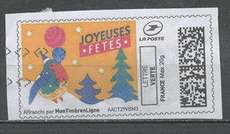 France - Frankreich Timbre Personnalisé Y&T N°MTEL LV20-074 - Michel N°BS(?) (o) - Joyeuses Fêtes En Montagne - Timbres à Imprimer (Montimbrenligne)