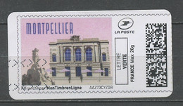 France - Frankreich Timbre Personnalisé Y&T N°MTEL LV20-076 - Michel N°BS(?) (o) - Place De La Comédie à Montpellier - Sellos Imprimibles (Montimbrenligne)