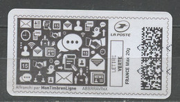 France - Frankreich Timbre Personnalisé Y&T N°MTEL LV20-082 - Michel N°BS(?) (o) - Méli Mélo D'émoticones - Druckbare Briefmarken (Montimbrenligne)