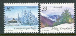 YUGOSLAVIA (Serbia & Montenegro) 2005 Definitive: Mountains I  MNH / **  Michel 3246-47 - Ungebraucht