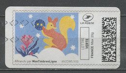 France - Frankreich Timbre Personnalisé Y&T N°MTEL LV20-100 - Michel N°BS(?) (o) - écureuil Stylisé - Timbres à Imprimer (Montimbrenligne)