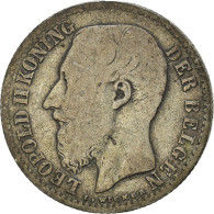 Monnaie, Belgique, Leopold II, Franc, 1887, B+, Argent, KM:29.2 - 1 Franc