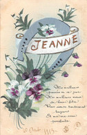 ¤¤    -   Carte Fantaisie Peinte à La Main  -  Prénom  " JEANNE "    -   ¤¤ - Prénoms