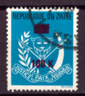 Zaire Rép. 1977 - Justice, Peace And Work - TB - "REPUBLIQUE DU ZAIRE"  Surcharged. - Usati