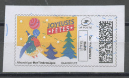 France - Frankreich Timbre Personnalisé Y&T N°MTEL SV20-003 - Michel N°BS(?) (o) - Joyeuses Fêtes - Sellos Imprimibles (Montimbrenligne)