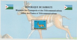 Djibouti Dschibuti 1999 Mi. 675 Presentation Paper Faune Fauna Oryx Gazella Gazelle - Gibuti (1977-...)