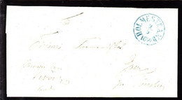 1850. Blue HOLMESTRAND 2 5 1850 On Nice Cover To Tønsberg. - JF103926 - ...-1855 Prephilately