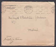 1912. NORGE. Very Interesting Official Cover Without Stamp From TRONDHJEM 19.VII.12 To Malmö. Noted On Fro... - JF368230 - ...-1855 Prefilatelia