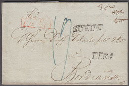 1827. NORGE. Cover From Christiania 16. OCT 1827 Cancelled T.T.R. 4 SUEDE And Other Cancels And Markings O... - JF412052 - ...-1855 Préphilatélie