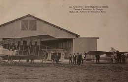 Châtillon Sur Seine - Le Terrain D’aviation - Le Hangar - Avion Biplan De L’aviateur FARMAN Et Monoplan De BLÉRIOT - Chatillon Sur Seine