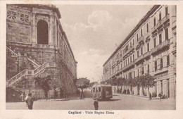 Cagliari - Viale Regina Elena, Tram, Viaggiata 1933 - Cagliari