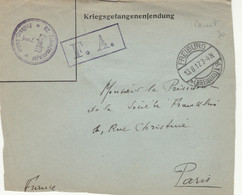 FRONTESPIZIO FRANCHIGIA 1917 TIMBRO FREIBURG (RY2190 - Cartas