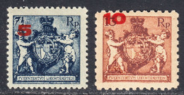 Liechtenstein 1924, Mint Mounted, Sc# 70-71, SG , Zu - Ungebraucht