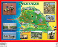 CPSM/gf Carte Routière Du Sénégal.  Multivues....S1878 - Cartes Géographiques