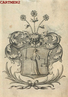 Delcampe - EX-LIBRIS " FEMME TENANT UNE EPEE ET UNE BALANCE "  BLASON HERALDISME GRAVURE 9 X 6 CM - Ex Libris