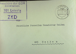 Fern-Brief Mit ZKD-Kastenstempel "Reisebüro Der DDR Zimmernachweis 701 Leipzig" 22.7.66 An VEB Porzellanmanufaktu Meißen - Zentraler Kurierdienst