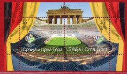 YUGOSLAVIA (Serbia & Montenegro) 2006 Football World Cup Block, MNH / **.  Michel Block 64 - Nuovi