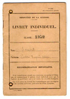VP19.029 - MILITARIA - PARIS 1950 - Livret Militaire - Mr P.E.A. SAINT Brigadier Au 458 è G.A.A.C. Né à LE RAINCY - Documenten