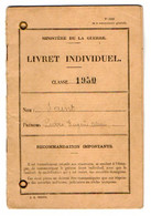 VP19.029 - MILITARIA - PARIS 1950 - Livret Militaire - Mr P.E.A. SAINT Brigadier Au 458 è G.A.A.C. Né à LE RAINCY - Documents