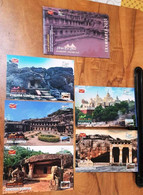 India 2021 *** Architecture History Caves Elephant Cave Temple 5 V Different In Packet MNH (**) Inde Indien - Storia Postale