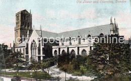 DUNDEE OLD TOWER AND CHURCHES OLD COLOUR POSTCARD SCOTLAND - Angus
