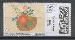 France - Frankreich Timbre Personnalisé Y&T N°MTEL LV20-109 - Michel N°BS(?) (o) - Panier De Fleurs - Druckbare Briefmarken (Montimbrenligne)