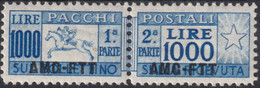 ITALIA 1954 TRIESTE AMG-FTT CAVALLINO PACCHI POSTALI L.1000 SASS. 26 MNH OTTIMA CENTRATURA NUOVO GOMMA INTEGRA - Postal And Consigned Parcels