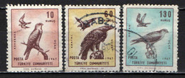 TURCHIA - 1967 - UCCELLI DA PREDA: AQUILA E FALCO - USATI - Airmail