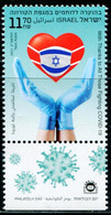 XH0059 Israel 2021 Like A Hero Salutes The National Flag Of The New Crown Epidemic 1V With Tickets MNH - Nuovi