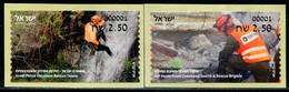 XH0061 Israel 2021 Police Search And Rescue Force 2V Sticker MNH - Nuovi